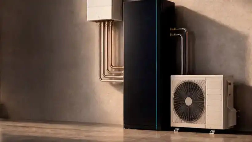 Caldaia, modulo NEXORA CORE e unità esterna della pompa di calore